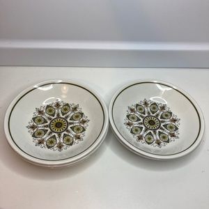 vintage ironstone Paisley Green berry desert bowl bowls set Of Five 5”